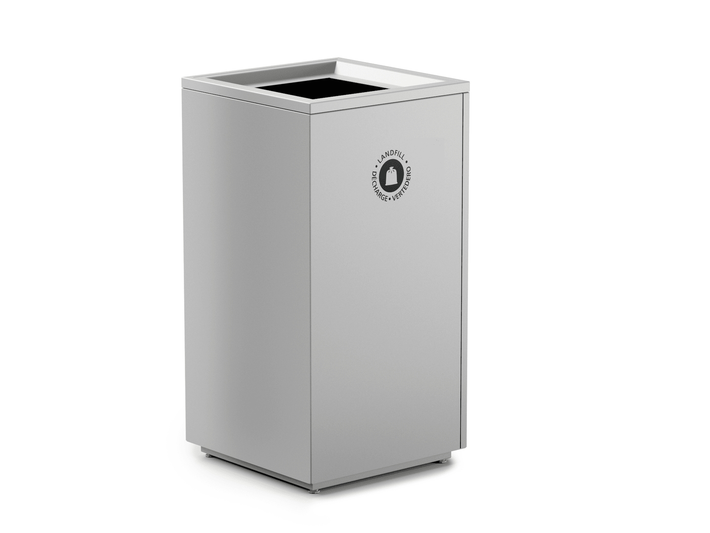 Magnuson VA1818L Valuta 40 - Gallon Steel Waste Receptacle with Internal Rigid Liner and Integrated Bag Arms (MAG - VA1818L) - SchoolOutlet