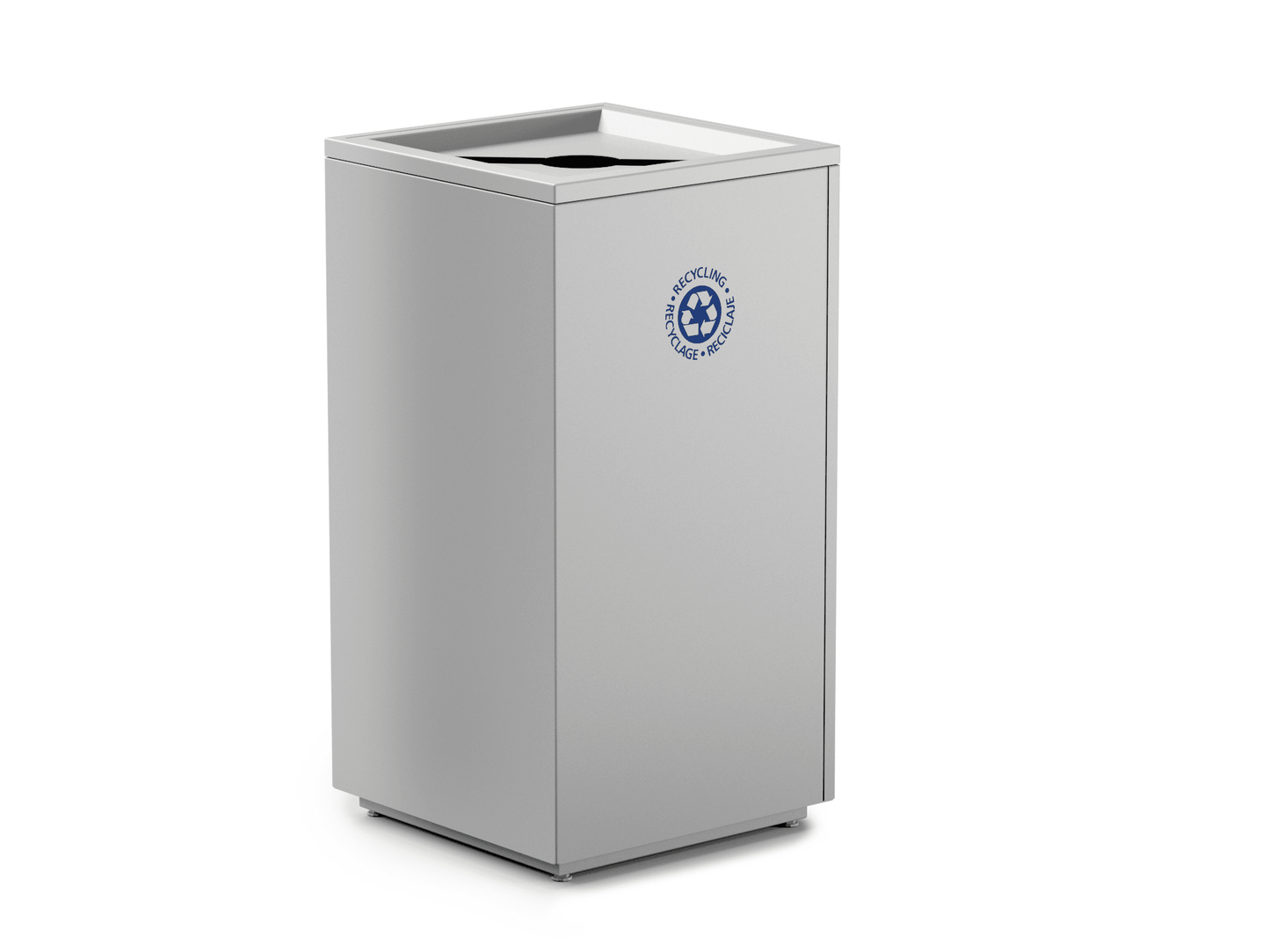 Magnuson VA1818L Valuta 40 - Gallon Steel Waste Receptacle with Internal Rigid Liner and Integrated Bag Arms (MAG - VA1818L) - SchoolOutlet