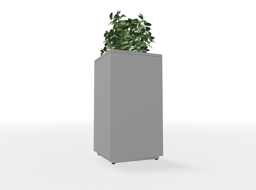 Magnuson Square Painted Steel Indoor Planter with Internal Rigid Liner and Adjustable Glides (MAG - VA1818L - P - XXX) - SchoolOutlet