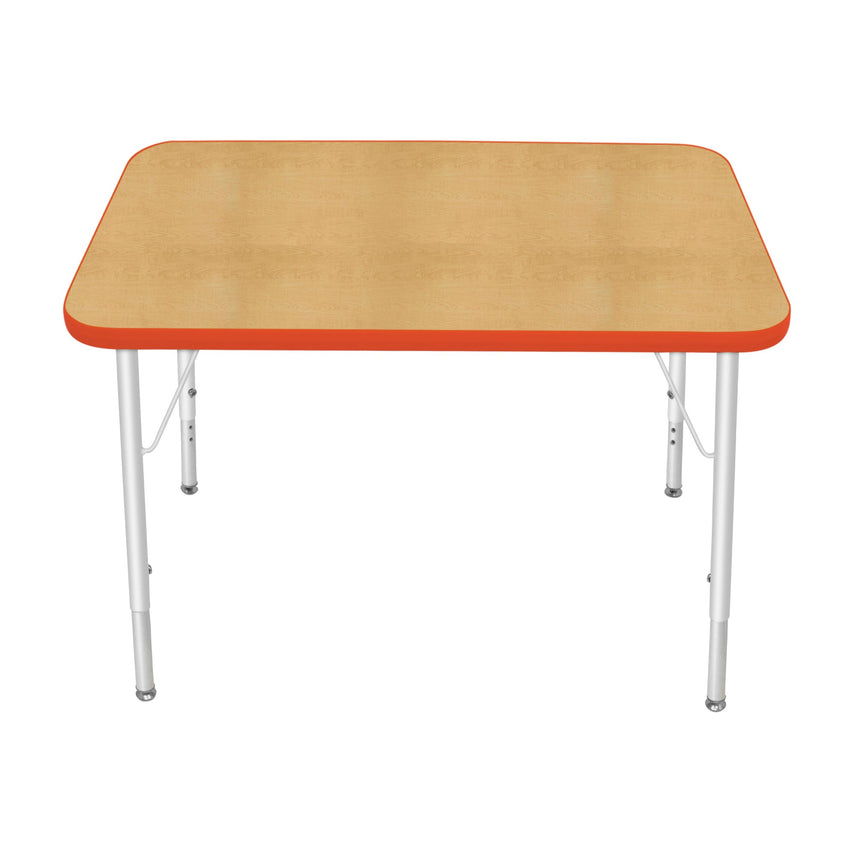Mahar Creative Colors Small Rectangle Activity Table Preschool Height Adjustable Legs 36"W x 24"D x 17" - 25"H (MHR - 2436LO) - SchoolOutlet