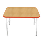 Mahar Creative Colors Small Rectangle Activity Table Preschool Height Adjustable Legs 36