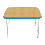 Mahar Creative Colors Small Rectangle Activity Table Preschool Height Adjustable Legs 36