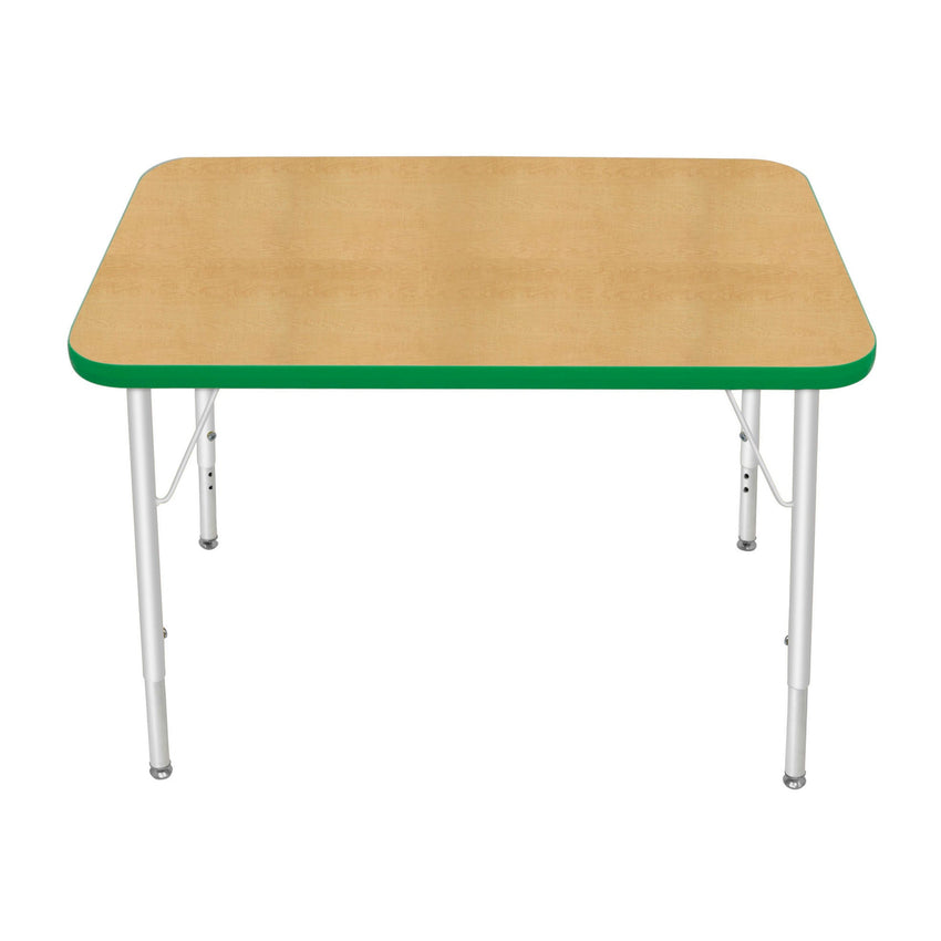 Mahar Creative Colors Small Rectangle Activity Table Preschool Height Adjustable Legs 36"W x 24"D x 17" - 25"H (MHR - 2436LO) - SchoolOutlet