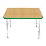 Mahar Creative Colors Small Rectangle Activity Table Preschool Height Adjustable Legs 36