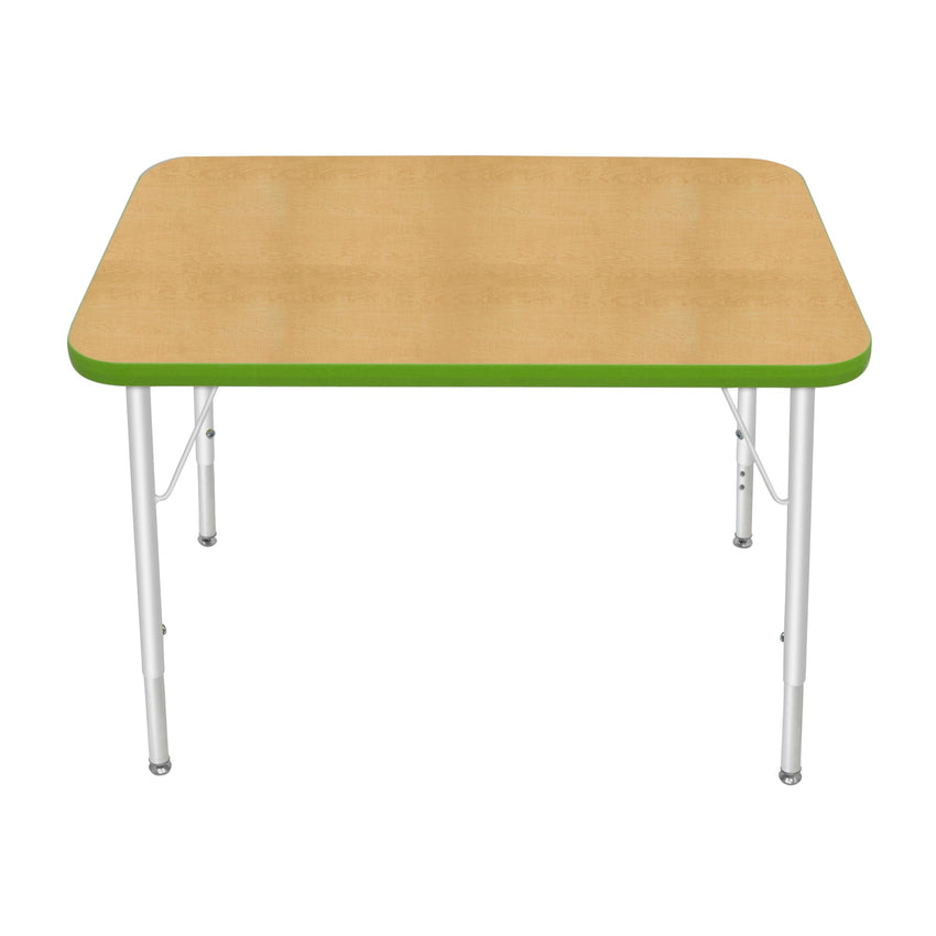 Mahar Creative Colors Small Rectangle Activity Table Preschool Height Adjustable Legs 36"W x 24"D x 17" - 25"H (MHR - 2436LO) - SchoolOutlet