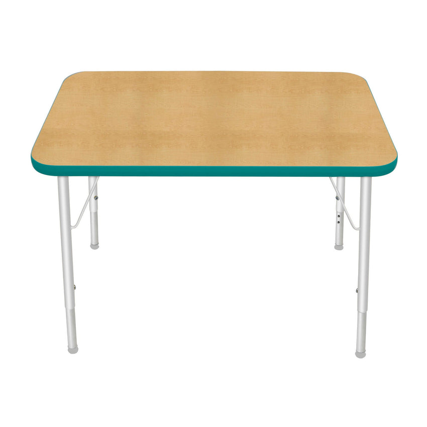 Mahar Creative Colors Small Rectangle Activity Table Preschool Height Adjustable Legs 36"W x 24"D x 17" - 25"H (MHR - 2436LO) - SchoolOutlet
