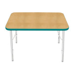 Mahar Creative Colors Small Rectangle Activity Table Preschool Height Adjustable Legs 36