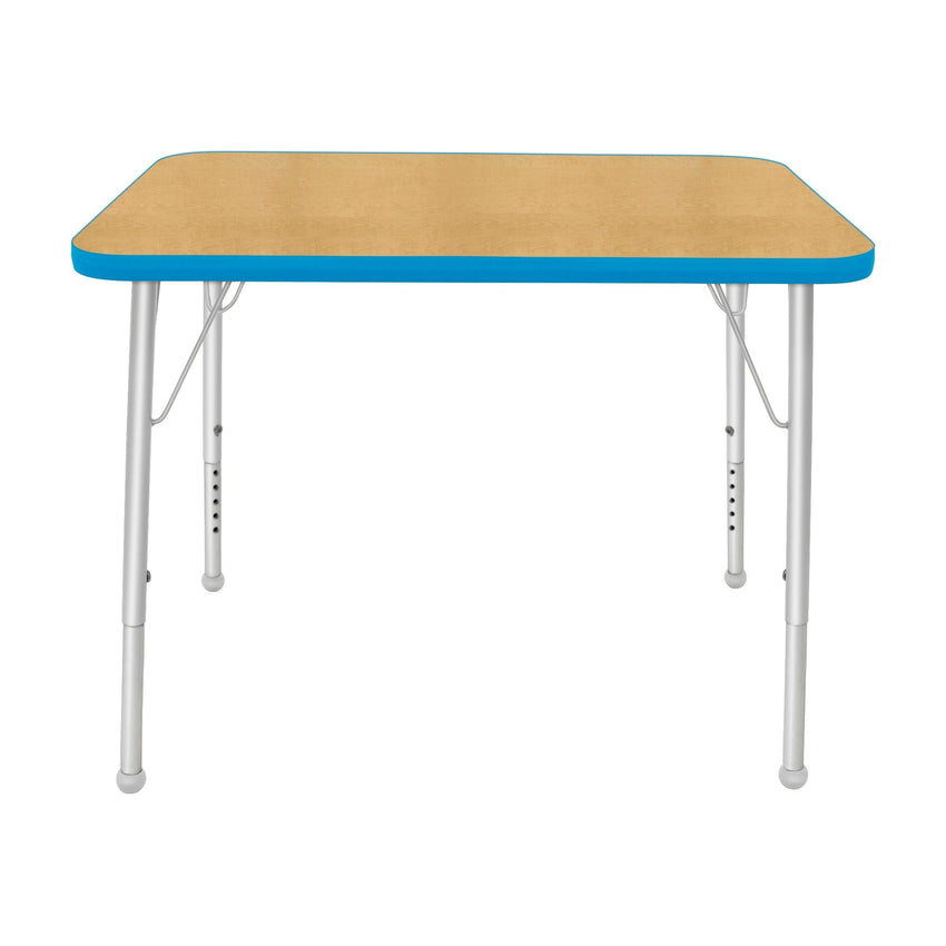 Mahar Creative Colors Small Rectangle Activity Table Preschool Height Adjustable Legs 48"W x 24"D x 17" - 25"H (MHR - 2448LO) - SchoolOutlet