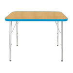 Mahar Creative Colors Small Rectangle Activity Table Preschool Height Adjustable Legs 48