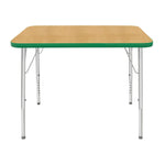 Mahar Creative Colors Small Rectangle Activity Table Preschool Height Adjustable Legs 48