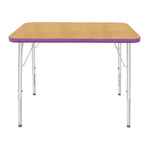 Mahar Creative Colors Small Rectangle Activity Table Preschool Height Adjustable Legs 48