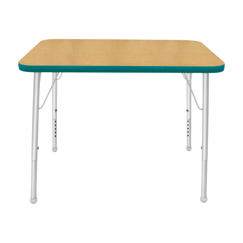 Mahar Creative Colors Small Rectangle Activity Table Preschool Height Adjustable Legs 48"W x 24"D x 17" - 25"H (MHR - 2448LO) - SchoolOutlet