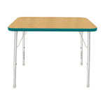 Mahar Creative Colors Small Rectangle Activity Table Preschool Height Adjustable Legs 48
