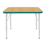 Mahar Creative Colors Small Rectangle Activity Table Preschool Height Adjustable Legs 48