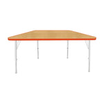 Mahar Creative Colors Small Trapezoid Activity Table Preschool Height Adjustable Legs 48
