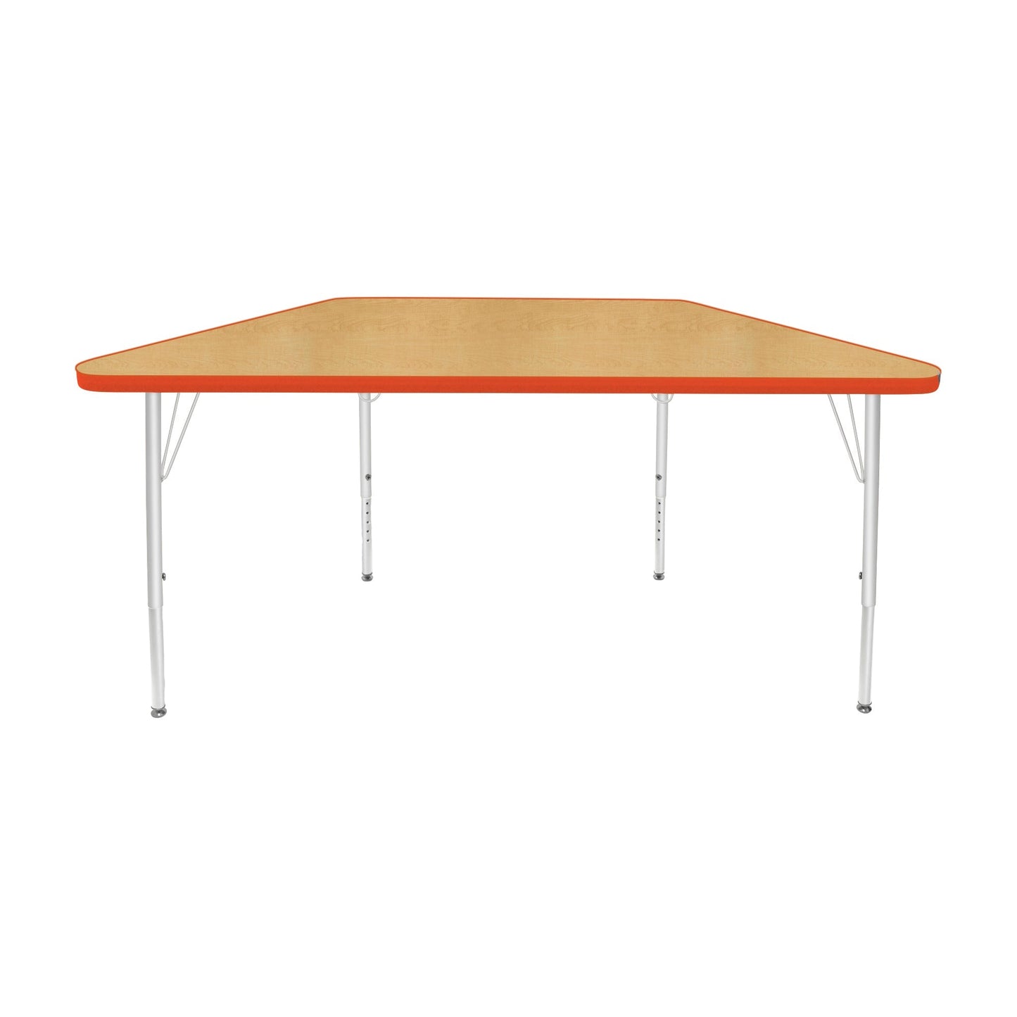 Mahar Creative Colors Small Trapezoid Activity Table Preschool Height Adjustable Legs 48"W x 24"D x 17" - 25"H (MHR-2448TLO)