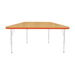 Mahar Creative Colors Small Trapezoid Activity Table Preschool Height Adjustable Legs 48