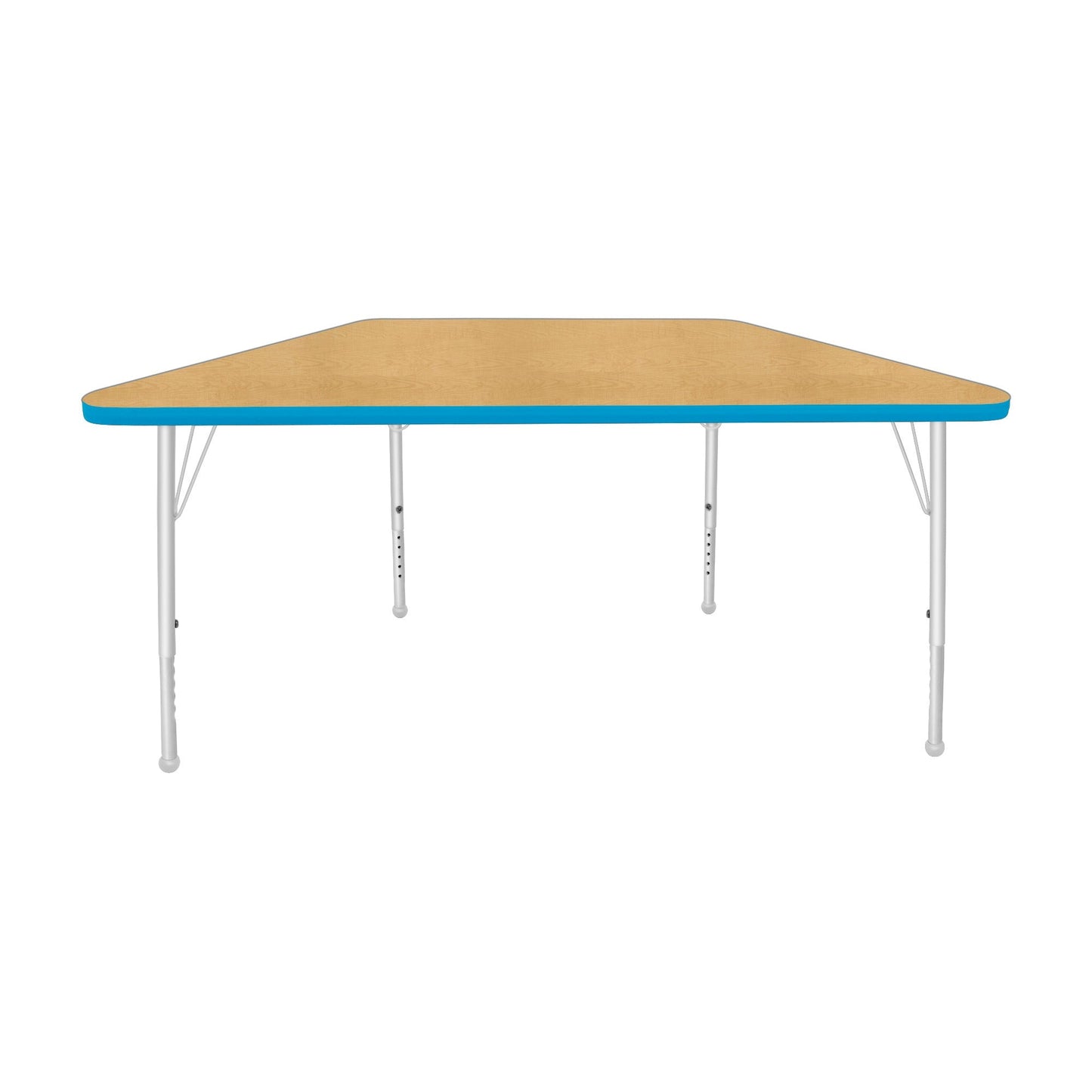 Mahar Creative Colors Small Trapezoid Activity Table Preschool Height Adjustable Legs 48"W x 24"D x 17" - 25"H (MHR-2448TLO)
