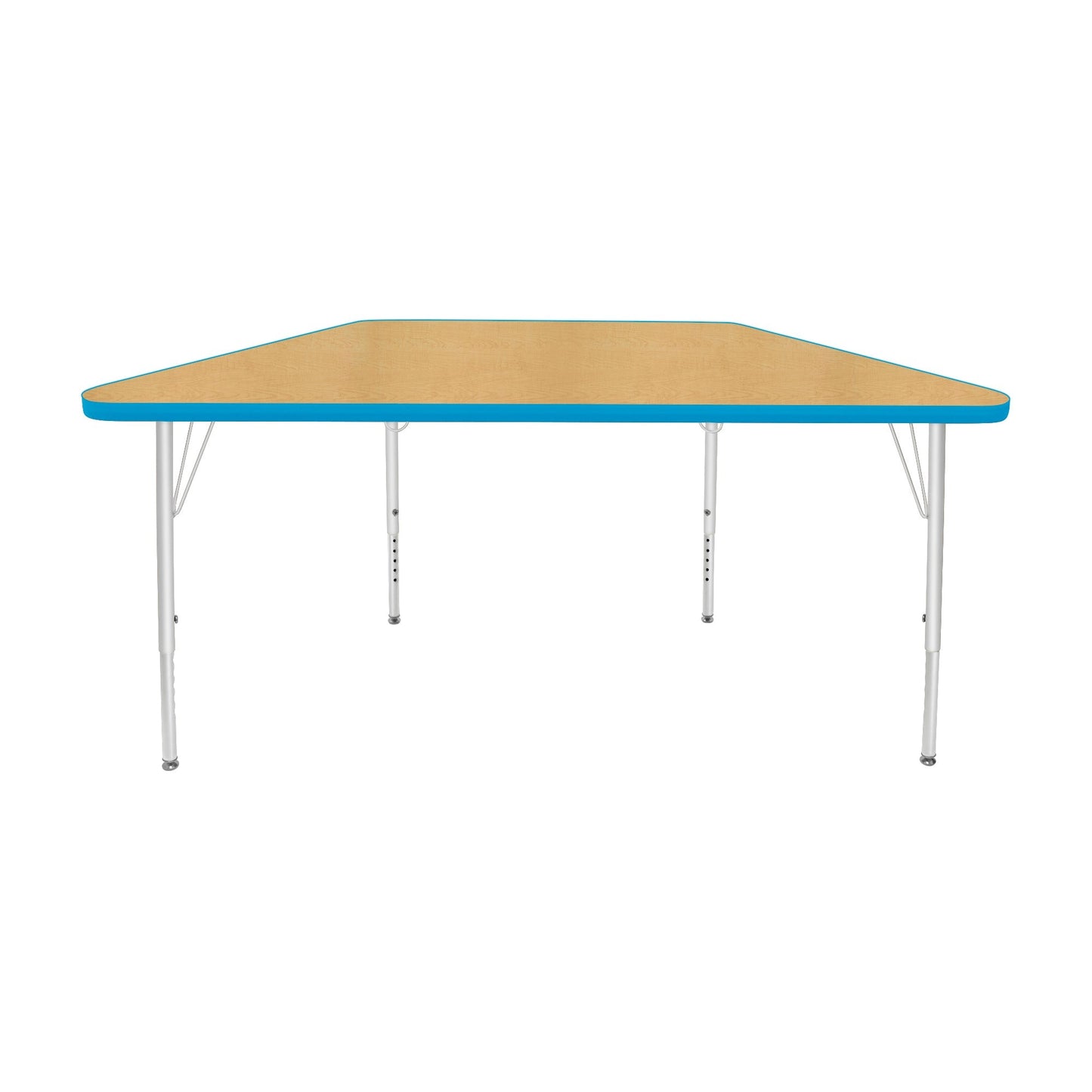 Mahar Creative Colors Small Trapezoid Activity Table Preschool Height Adjustable Legs 48"W x 24"D x 17" - 25"H (MHR-2448TLO)