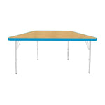 Mahar Creative Colors Small Trapezoid Activity Table Preschool Height Adjustable Legs 48