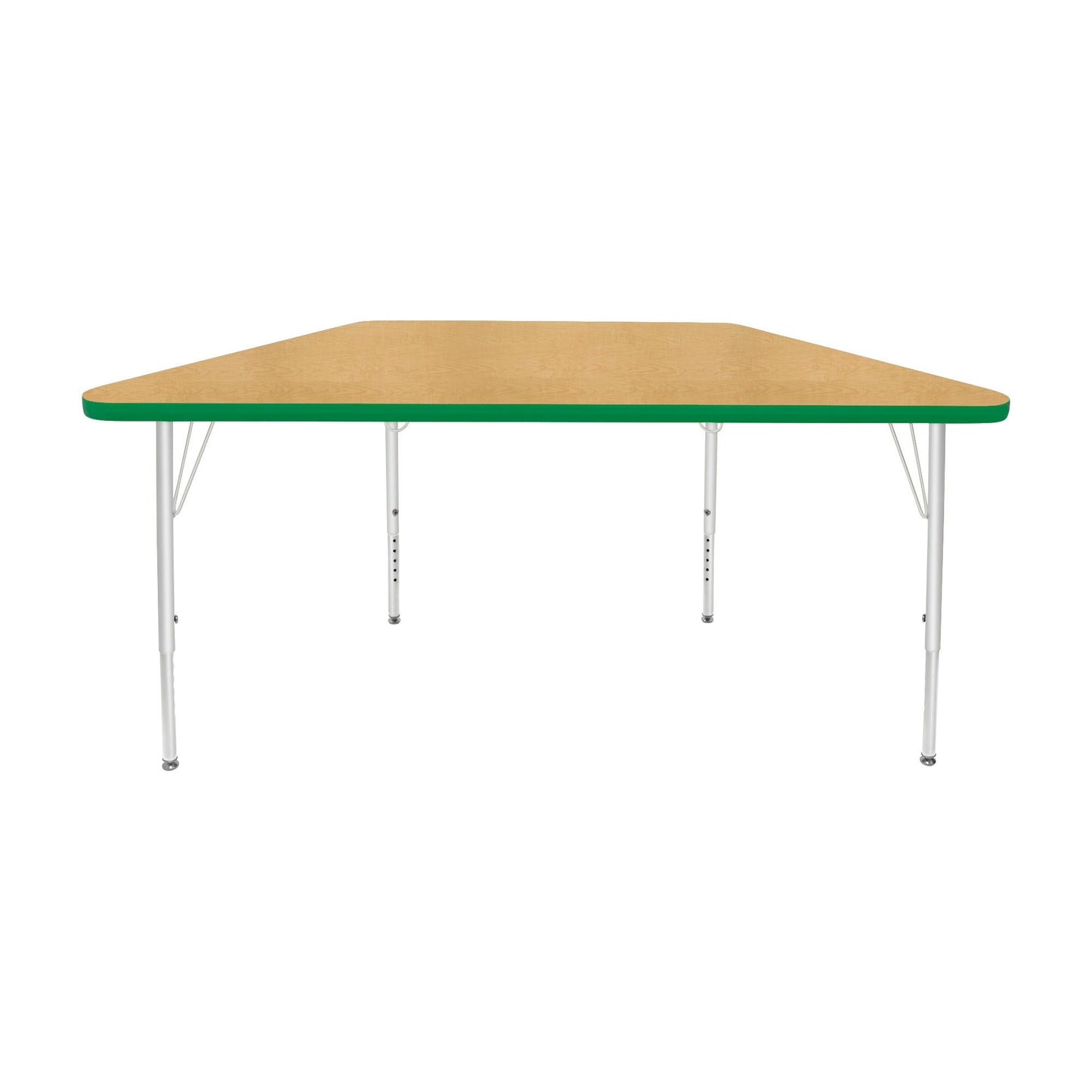 Mahar Creative Colors Small Trapezoid Activity Table Preschool Height Adjustable Legs 48"W x 24"D x 17" - 25"H (MHR-2448TLO)