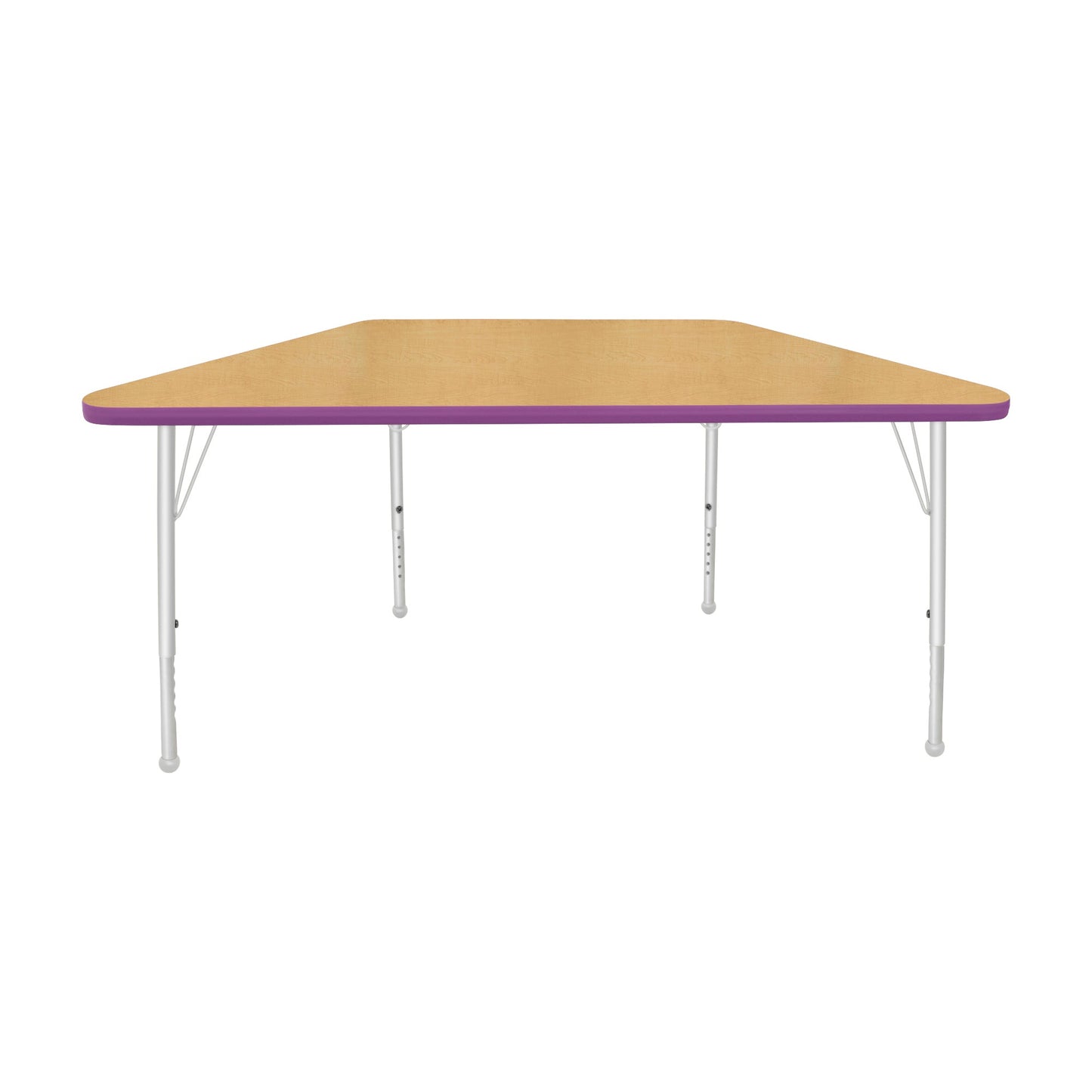 Mahar Creative Colors Small Trapezoid Activity Table Preschool Height Adjustable Legs 48"W x 24"D x 17" - 25"H (MHR-2448TLO)