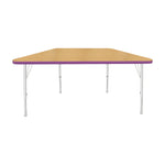 Mahar Creative Colors Small Trapezoid Activity Table Preschool Height Adjustable Legs 48