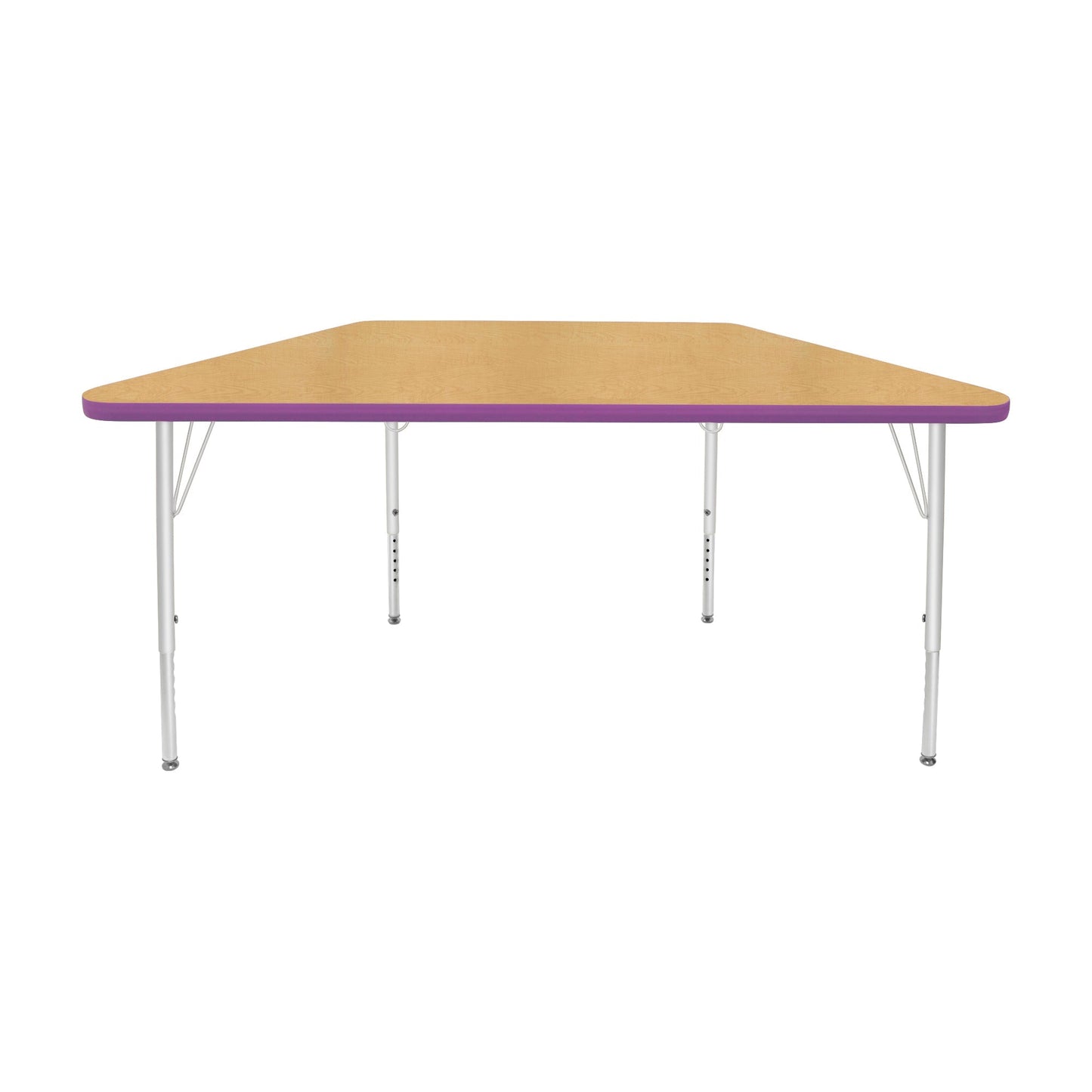 Mahar Creative Colors Small Trapezoid Activity Table Preschool Height Adjustable Legs 48"W x 24"D x 17" - 25"H (MHR-2448TLO)