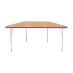 Mahar Creative Colors Small Trapezoid Activity Table Preschool Height Adjustable Legs 48