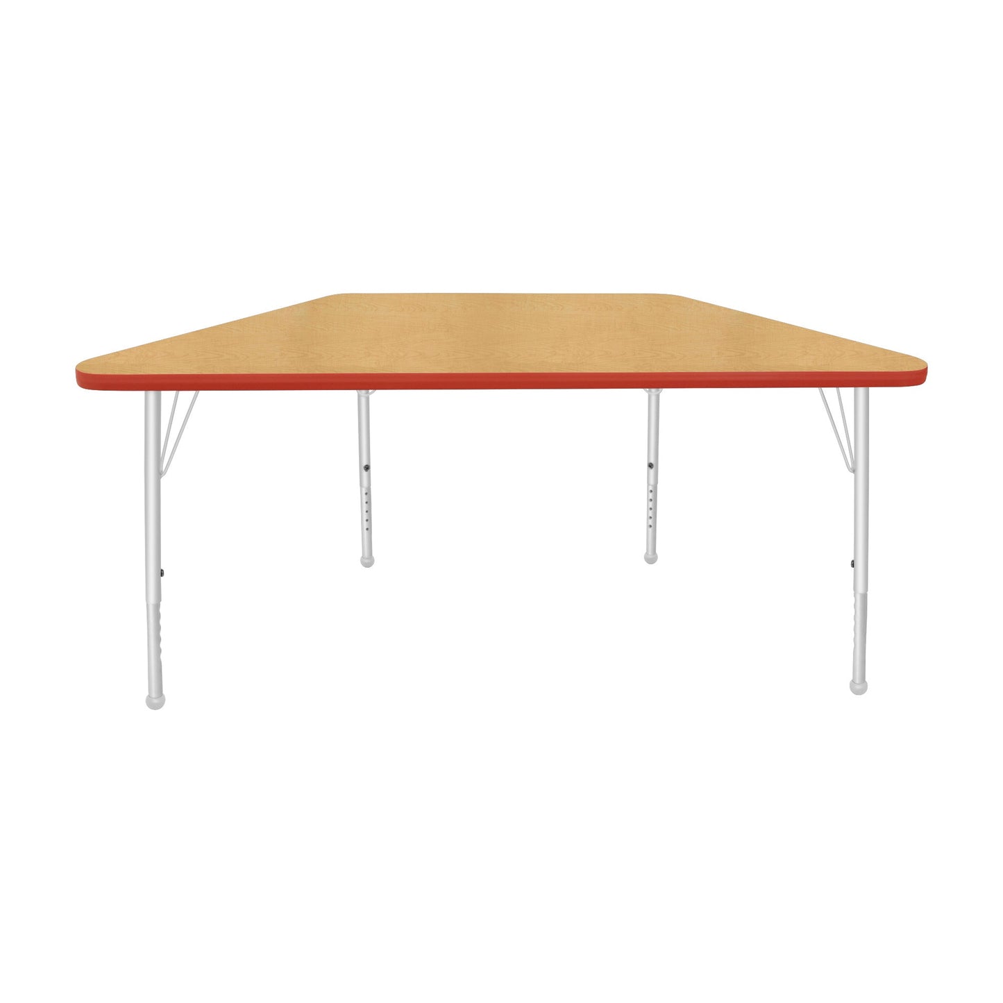 Mahar Creative Colors Small Trapezoid Activity Table Preschool Height Adjustable Legs 48"W x 24"D x 17" - 25"H (MHR-2448TLO)