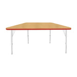 Mahar Creative Colors Small Trapezoid Activity Table Preschool Height Adjustable Legs 48