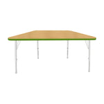Mahar Creative Colors Small Trapezoid Activity Table Preschool Height Adjustable Legs 48