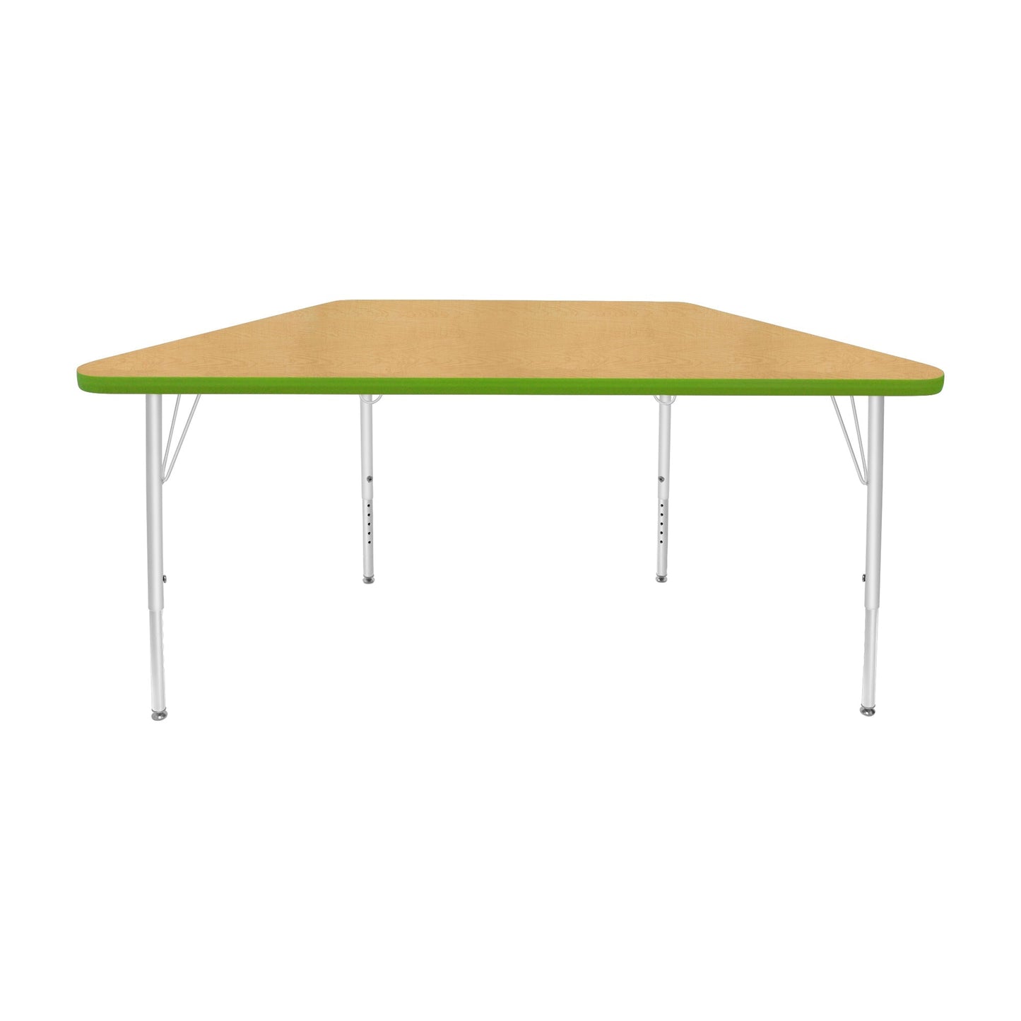 Mahar Creative Colors Small Trapezoid Activity Table Preschool Height Adjustable Legs 48"W x 24"D x 17" - 25"H (MHR-2448TLO)