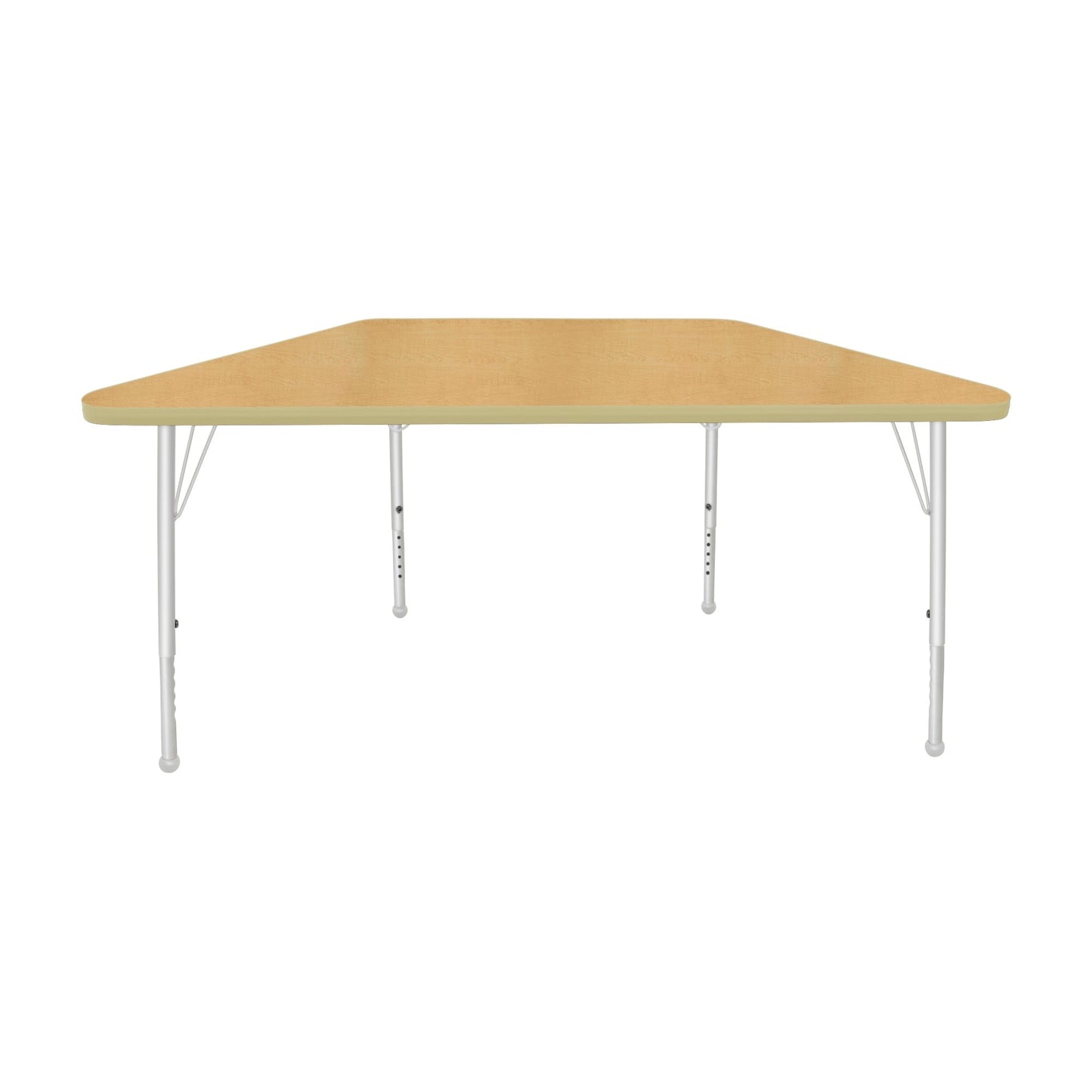 Mahar Creative Colors Small Trapezoid Activity Table Preschool Height Adjustable Legs 48"W x 24"D x 17" - 25"H (MHR-2448TLO)