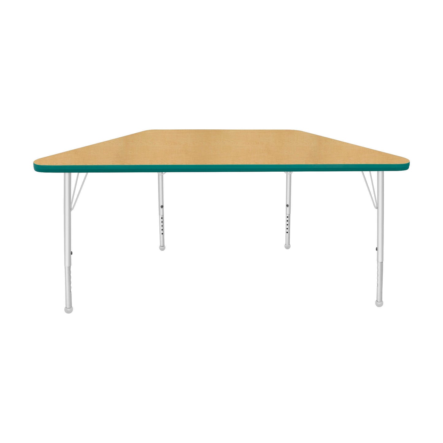 Mahar Creative Colors Small Trapezoid Activity Table Preschool Height Adjustable Legs 48"W x 24"D x 17" - 25"H (MHR-2448TLO)