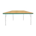 Mahar Creative Colors Small Trapezoid Activity Table Preschool Height Adjustable Legs 48