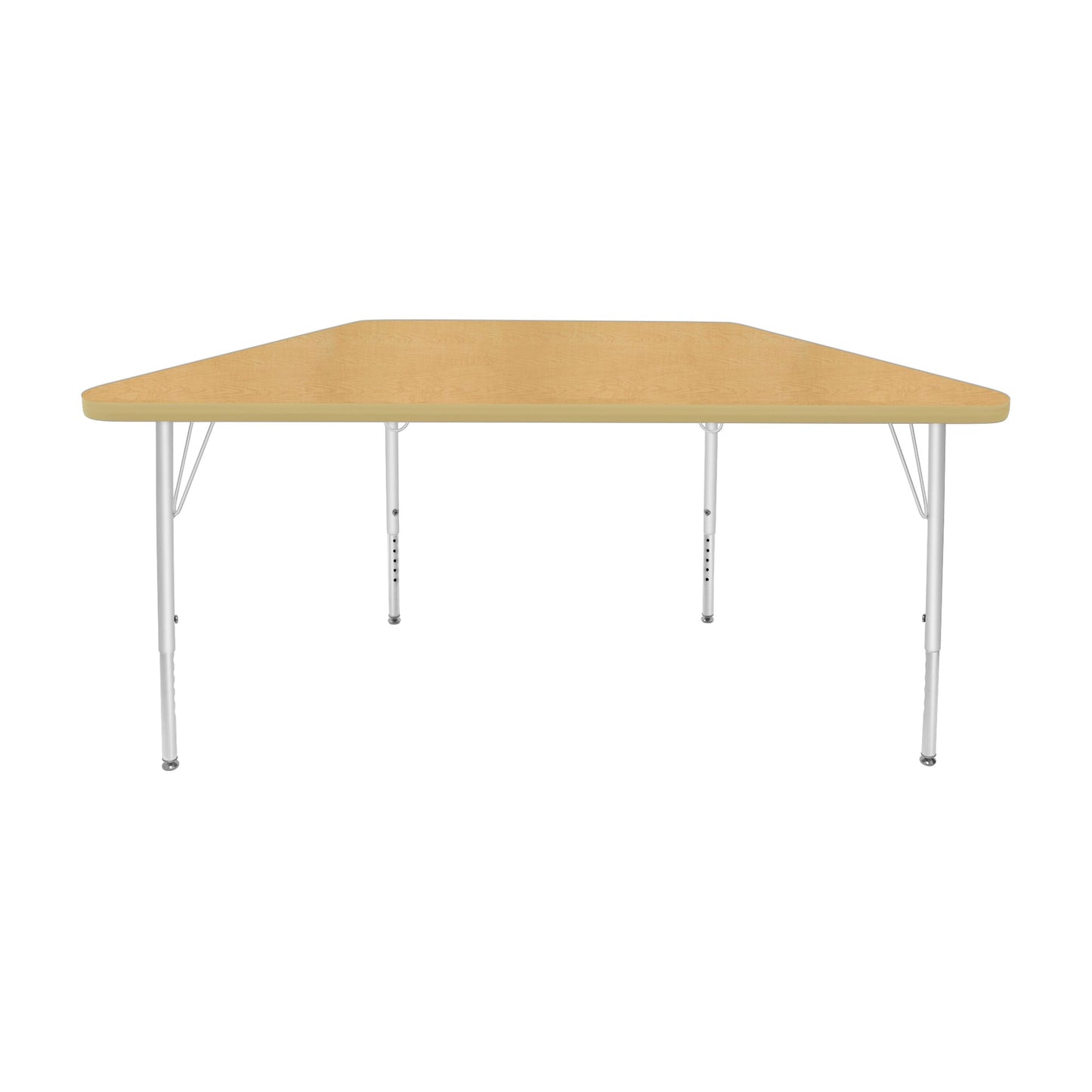 Mahar Creative Colors Small Trapezoid Activity Table Preschool Height Adjustable Legs 48"W x 24"D x 17" - 25"H (MHR-2448TLO)