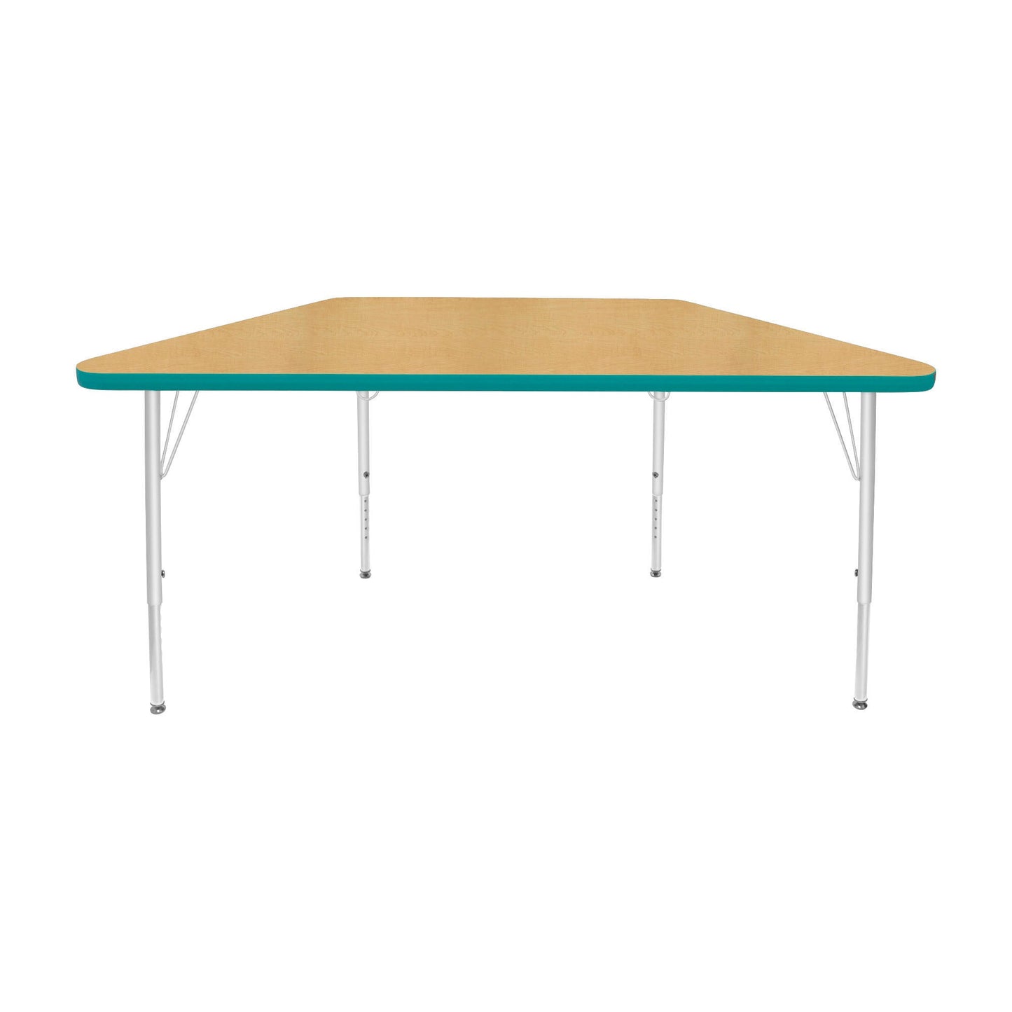 Mahar Creative Colors Small Trapezoid Activity Table Preschool Height Adjustable Legs 48"W x 24"D x 17" - 25"H (MHR-2448TLO)