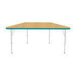 Mahar Creative Colors Small Trapezoid Activity Table Preschool Height Adjustable Legs 48