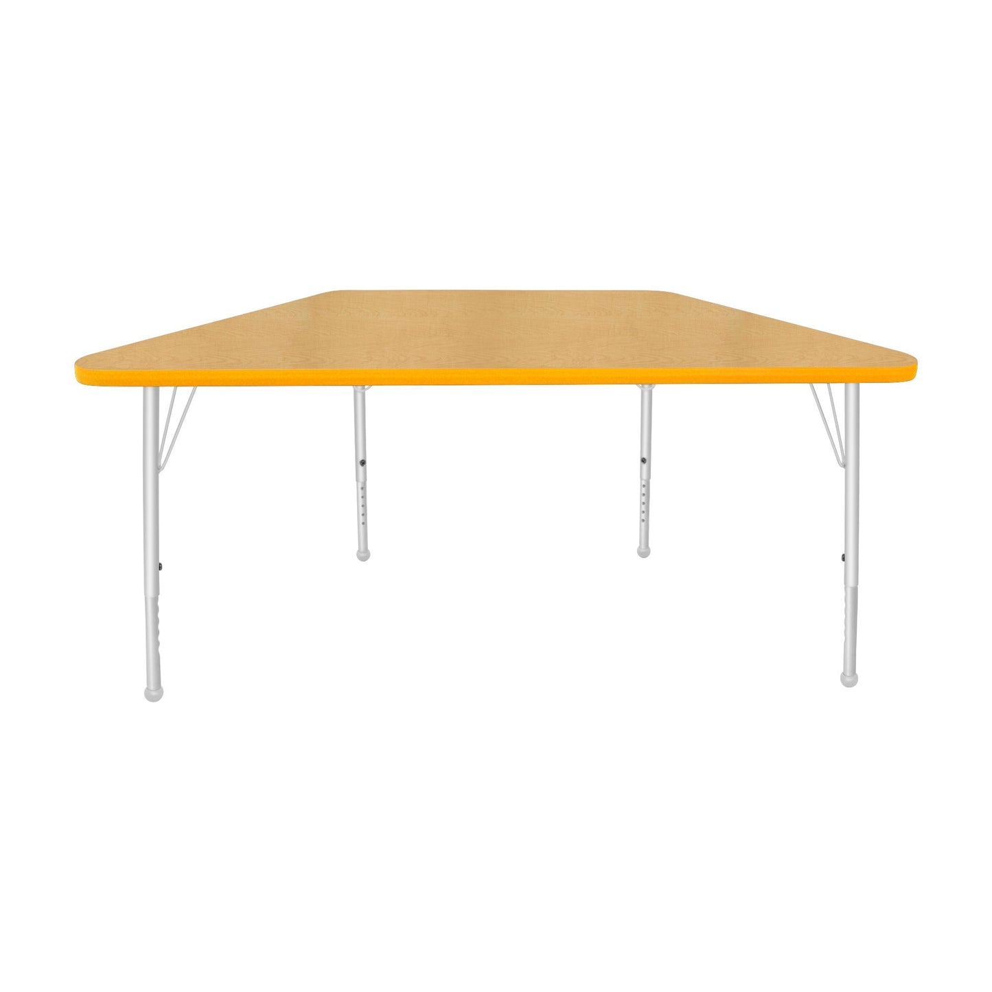 Mahar Creative Colors Small Trapezoid Activity Table Preschool Height Adjustable Legs 48"W x 24"D x 17" - 25"H (MHR-2448TLO)