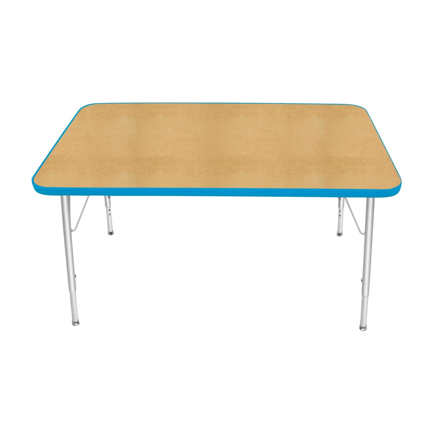 Mahar Creative Colors Small Rectangle Activity Table Preschool Height Adjustable Legs 48"W x 30"D x 17" - 25"H (MHR-3048LO)