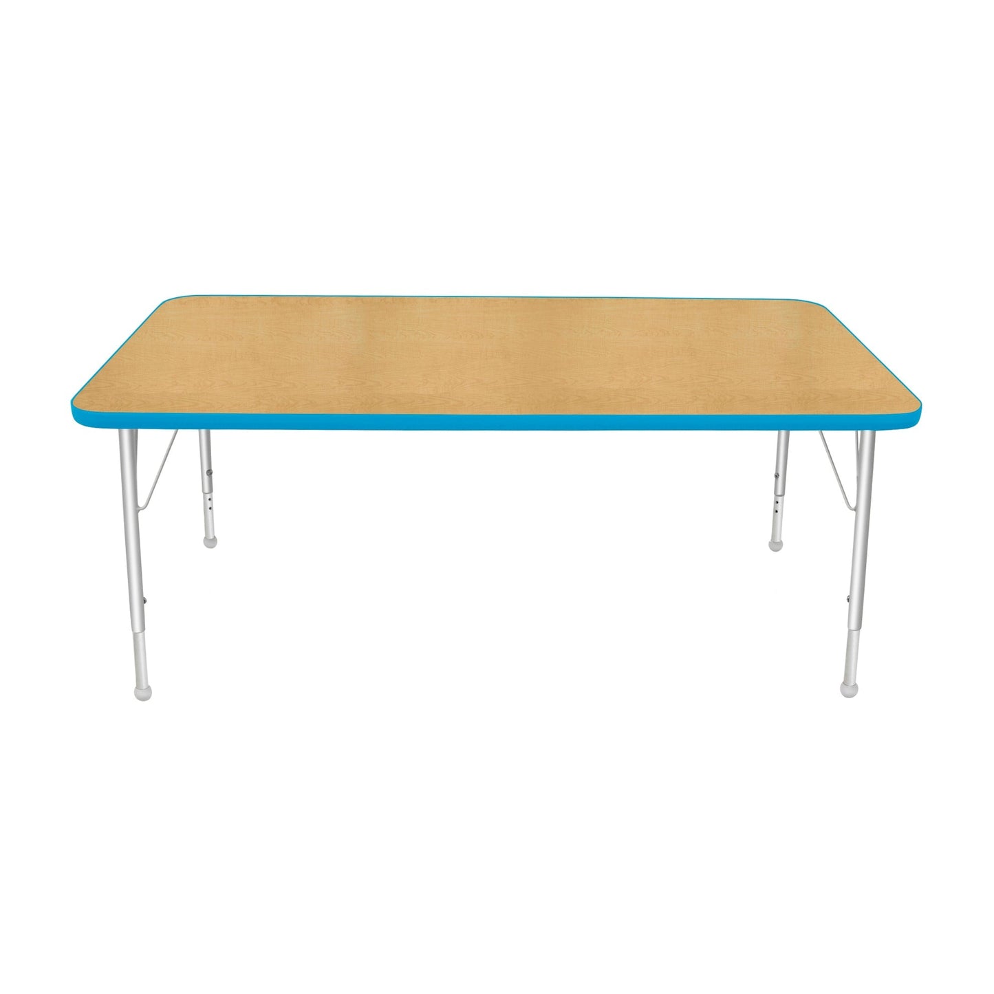 Mahar Creative Colors Large Rectangle Activity Table Preschool Height Adjustable Legs 60"W x 30"D x 17" - 25"H (MHR-3060LO)