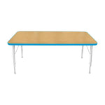 Mahar Creative Colors Large Rectangle Activity Table Preschool Height Adjustable Legs 60