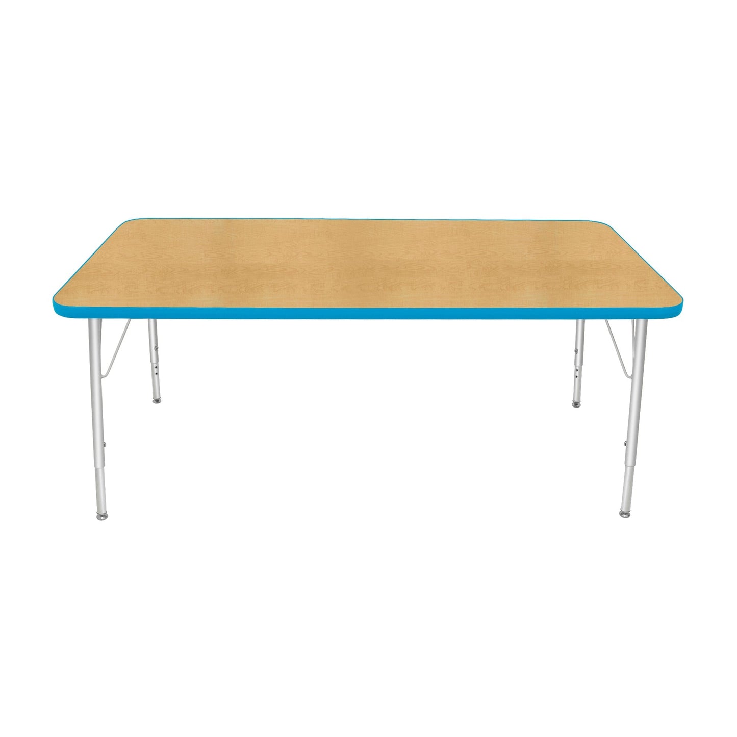 Mahar Creative Colors Large Rectangle Activity Table Preschool Height Adjustable Legs 60"W x 30"D x 17" - 25"H (MHR-3060LO)