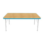 Mahar Creative Colors Large Rectangle Activity Table Preschool Height Adjustable Legs 60