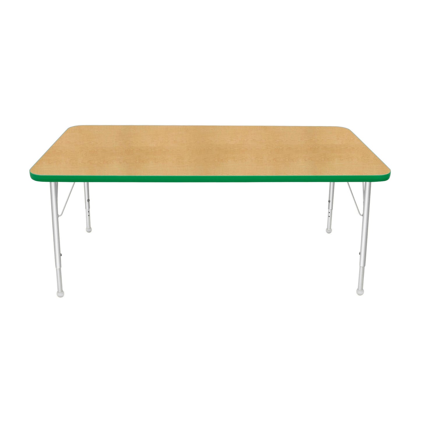 Mahar Creative Colors Large Rectangle Activity Table Preschool Height Adjustable Legs 60"W x 30"D x 17" - 25"H (MHR-3060LO)