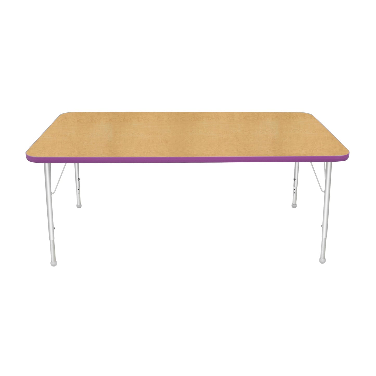 Mahar Creative Colors Large Rectangle Activity Table Preschool Height Adjustable Legs 60"W x 30"D x 17" - 25"H (MHR-3060LO)