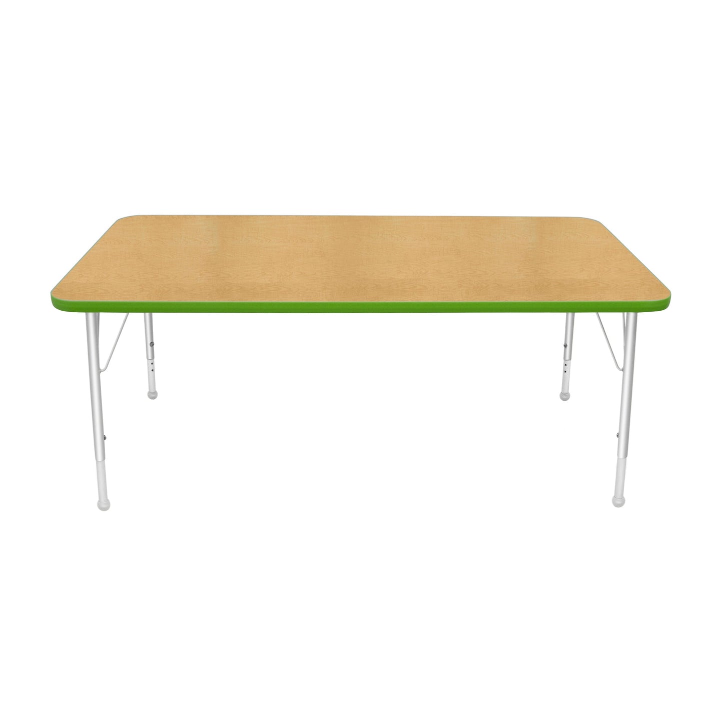 Mahar Creative Colors Large Rectangle Activity Table Preschool Height Adjustable Legs 60"W x 30"D x 17" - 25"H (MHR-3060LO)