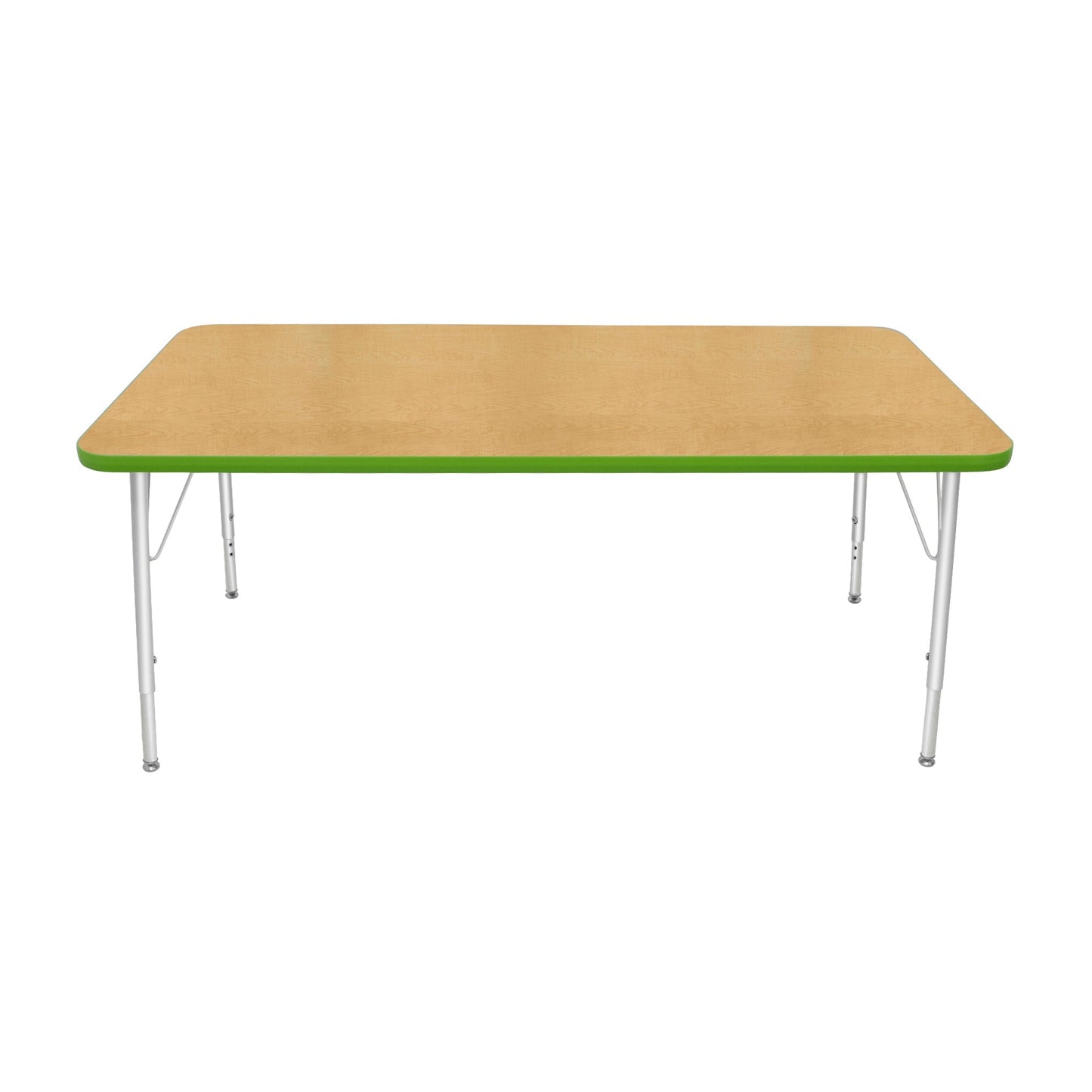 Mahar Creative Colors Large Rectangle Activity Table Preschool Height Adjustable Legs 60"W x 30"D x 17" - 25"H (MHR-3060LO)