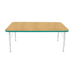 Mahar Creative Colors Large Rectangle Activity Table Preschool Height Adjustable Legs 60